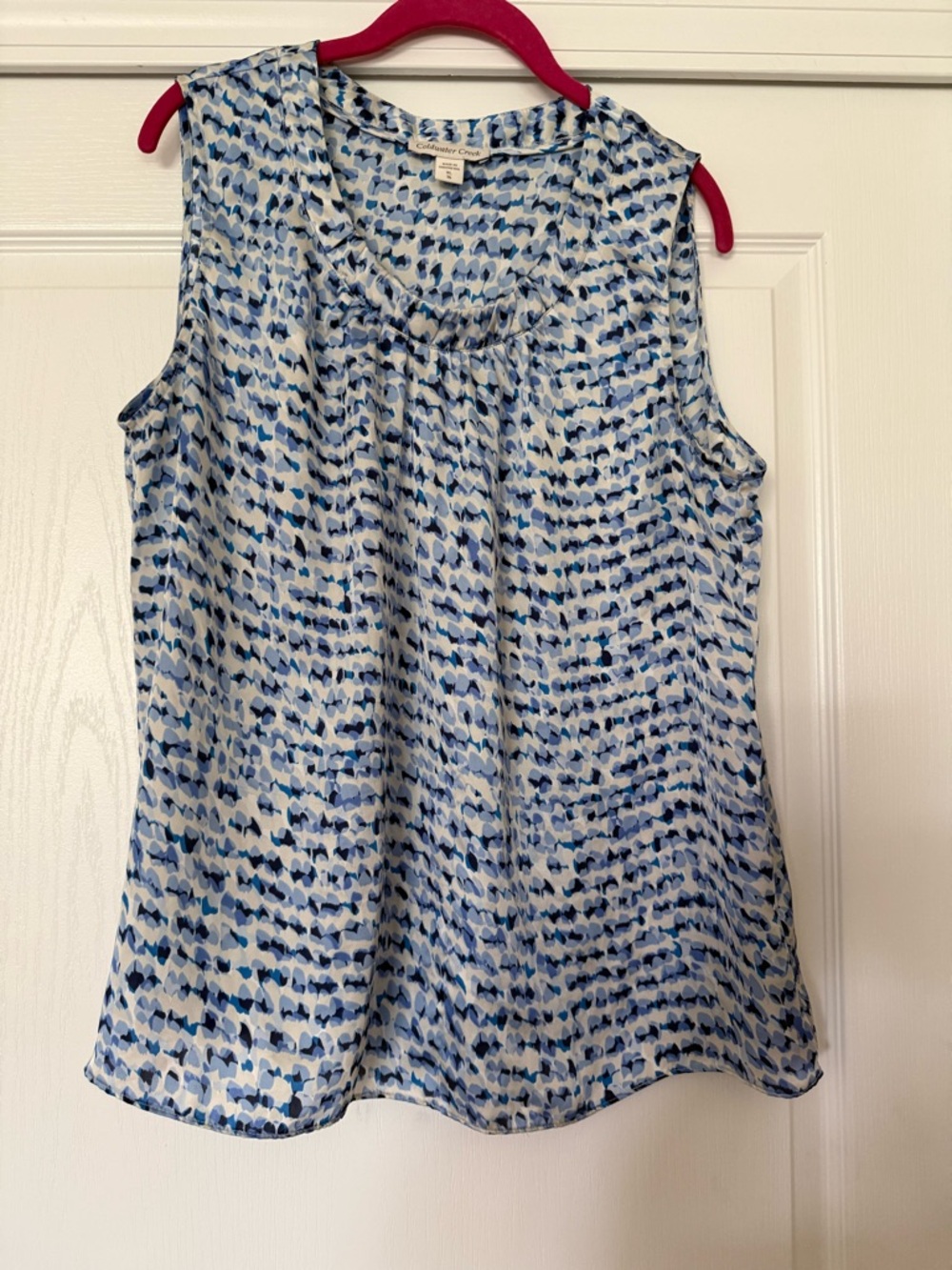 Coldwater Creek Blue and White Patterned Sleeveless Camisole